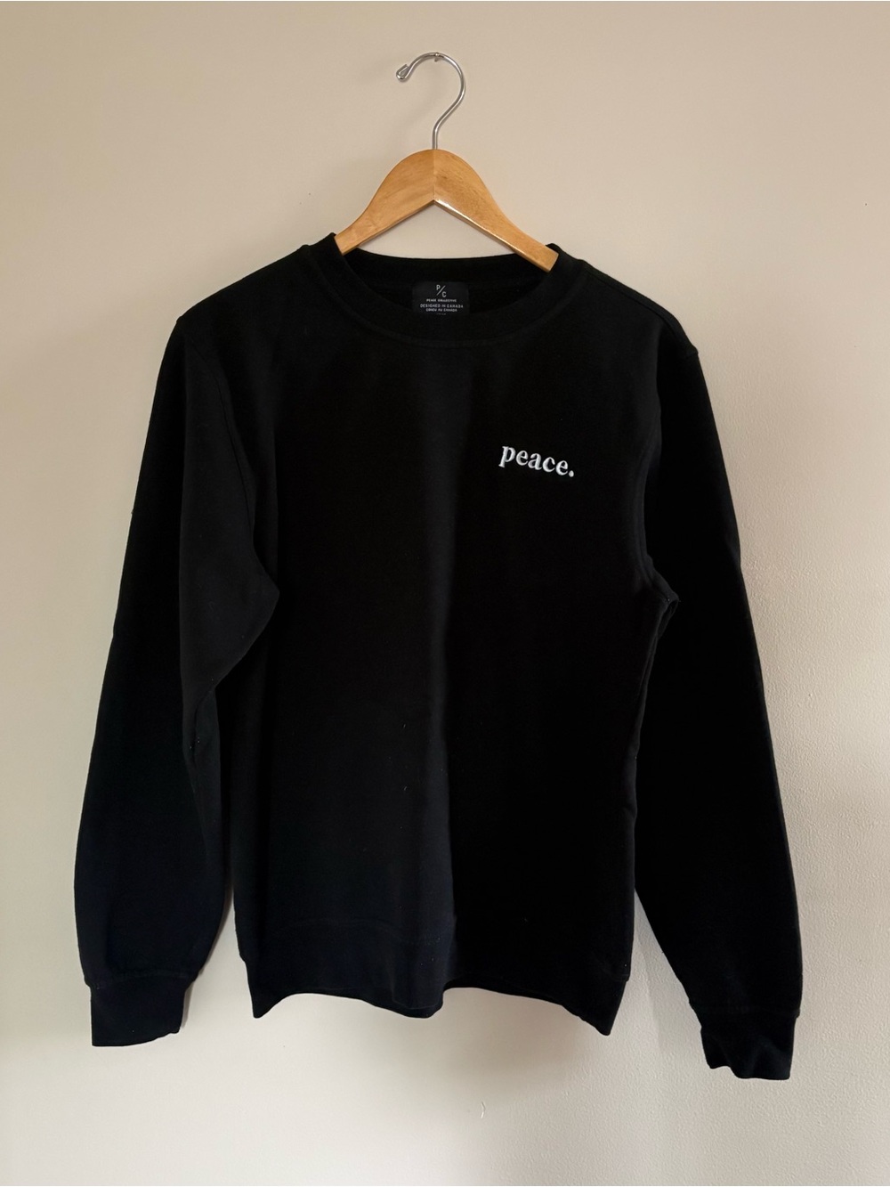 Peace Collective Black Embroidered Crewneck Sweater